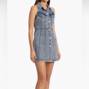 Blue Mini Skater Skirt for Casual Wear